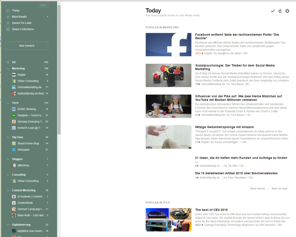 Feedly Maske